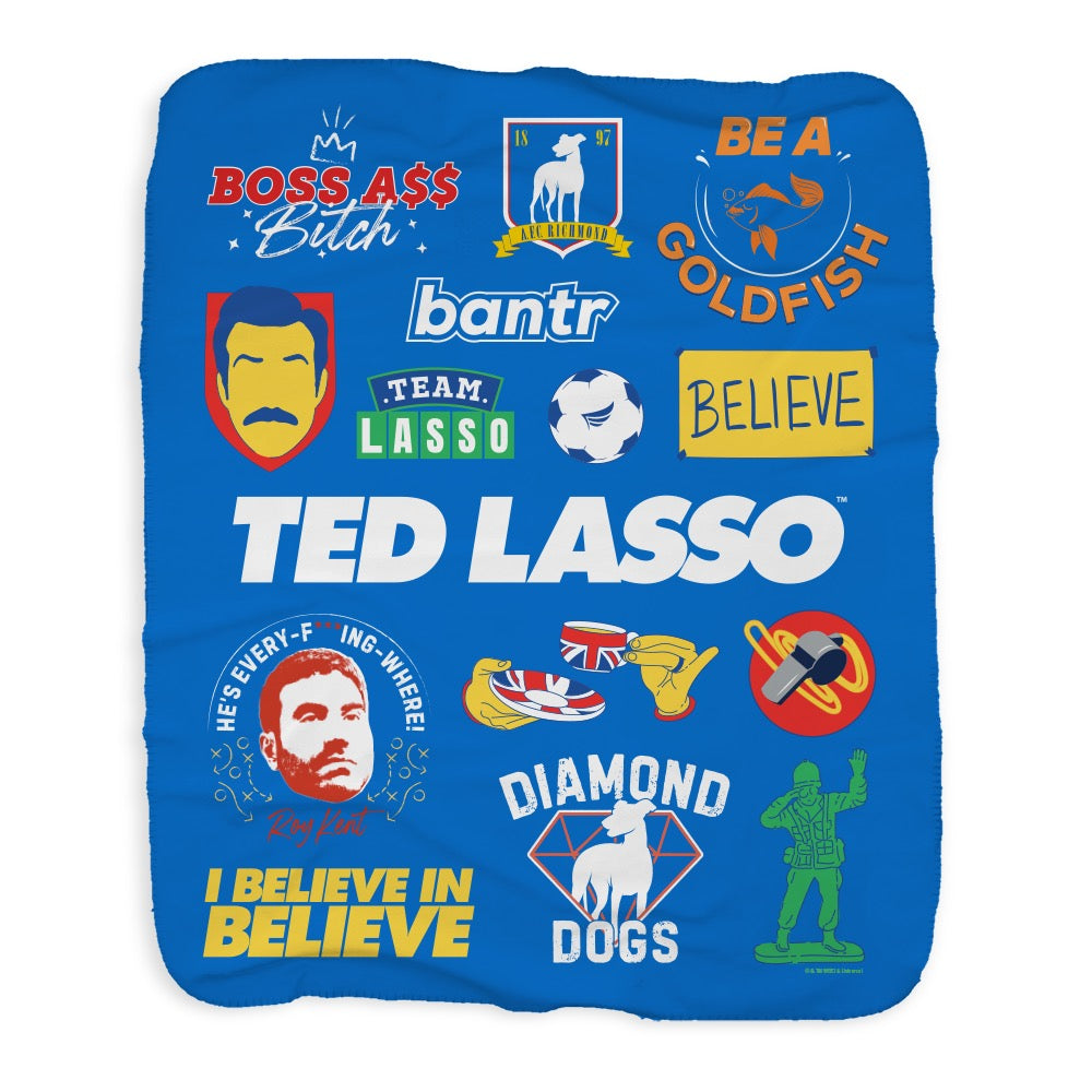 Ted Lasso Mashup Sherpa Blanket