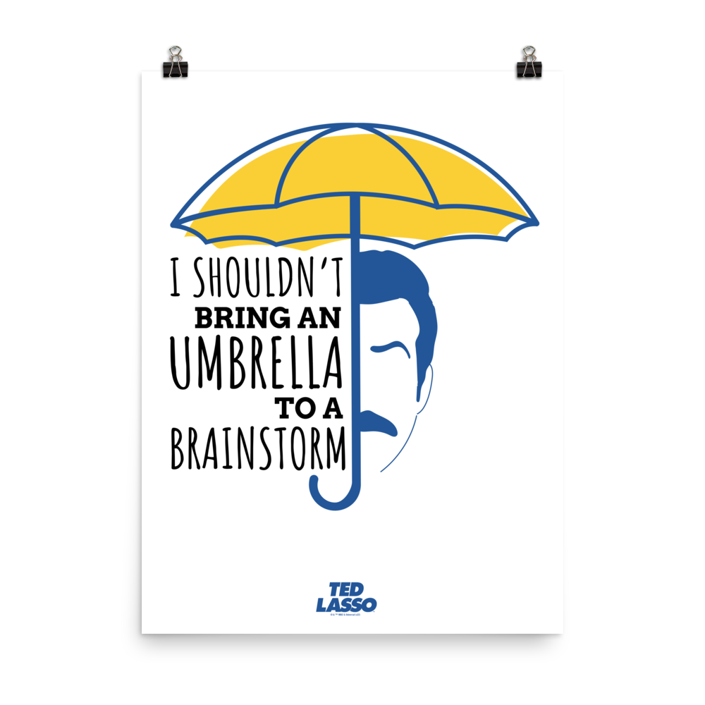 Ted Lasso Umbrella in a Rainstorm Premium Poster