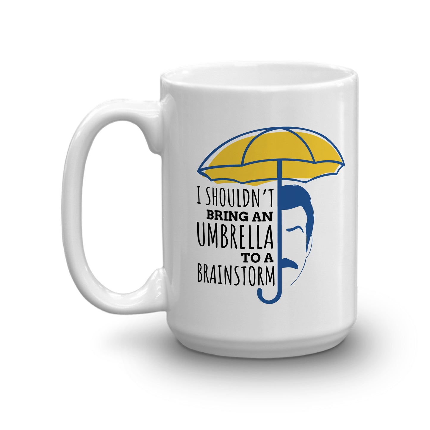 Ted Lasso Umbrella in a Rainstorm White Mug