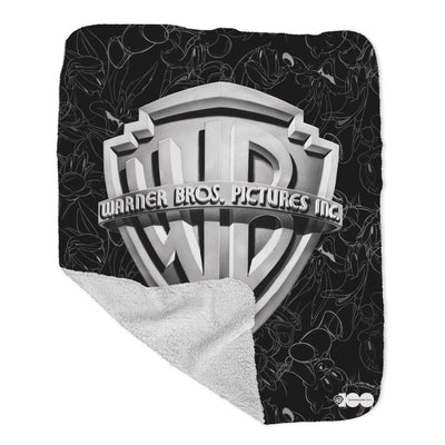 WB 100 Classic Hollywood Era Shield Sherpa Blanket