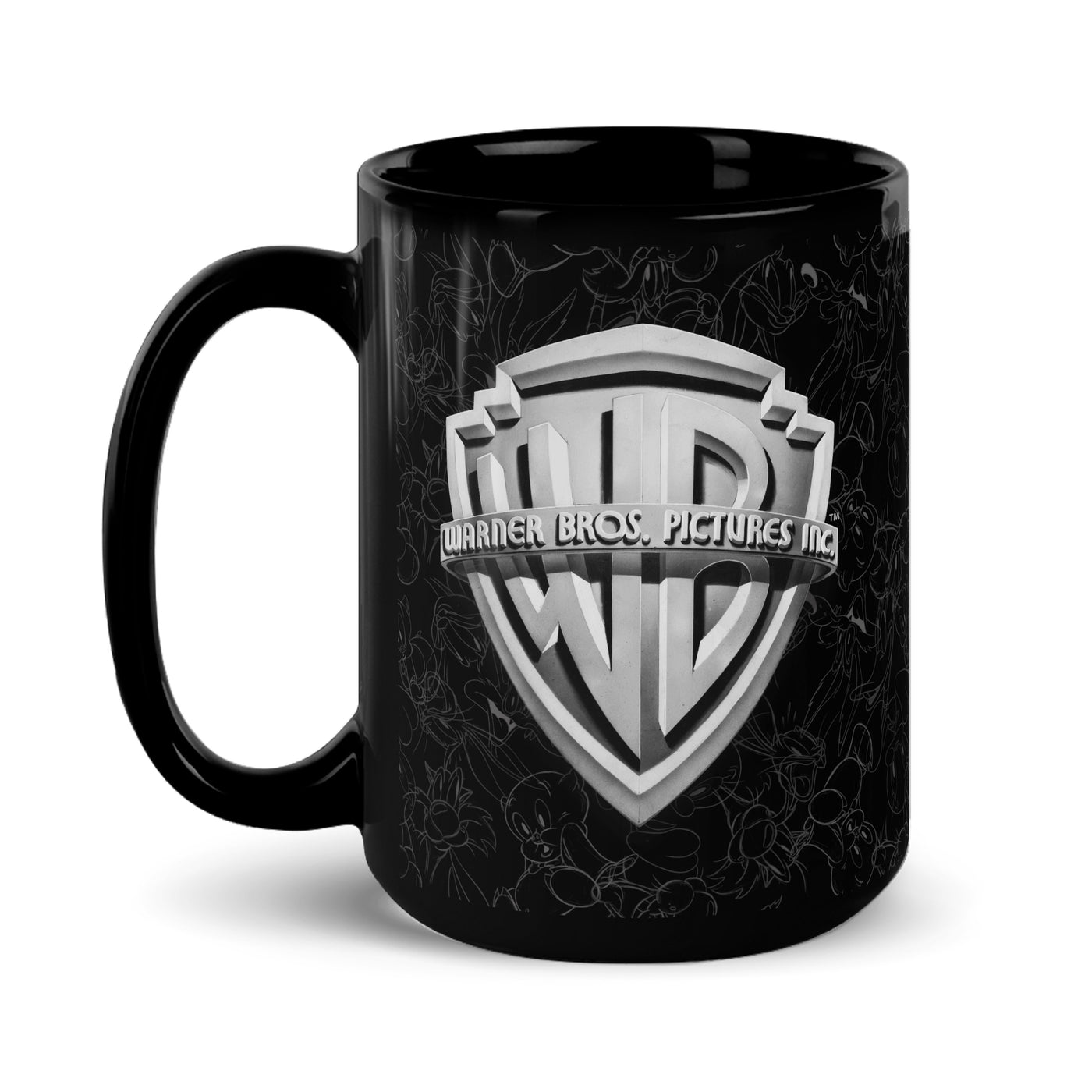WB 100 Classic Hollywood Era Shield Black Mug