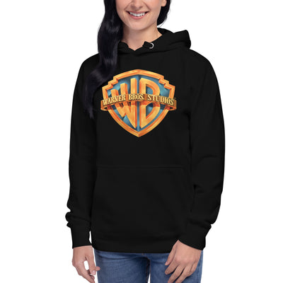 WB 100 Modern Blockbuster Era Shield Fleeced Hooded Sweatshirt