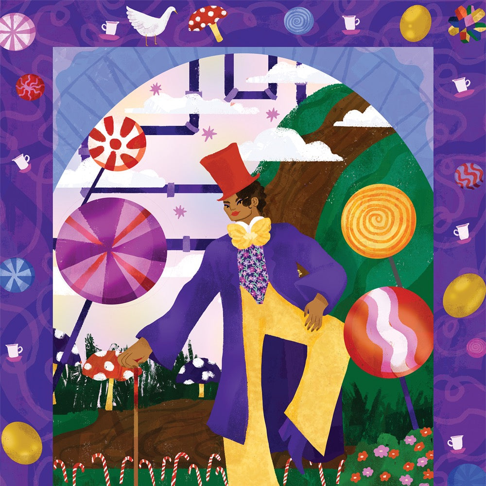 WB 100 Artist Series Loveis Wise Chocolate Factory Premium Satin Poster