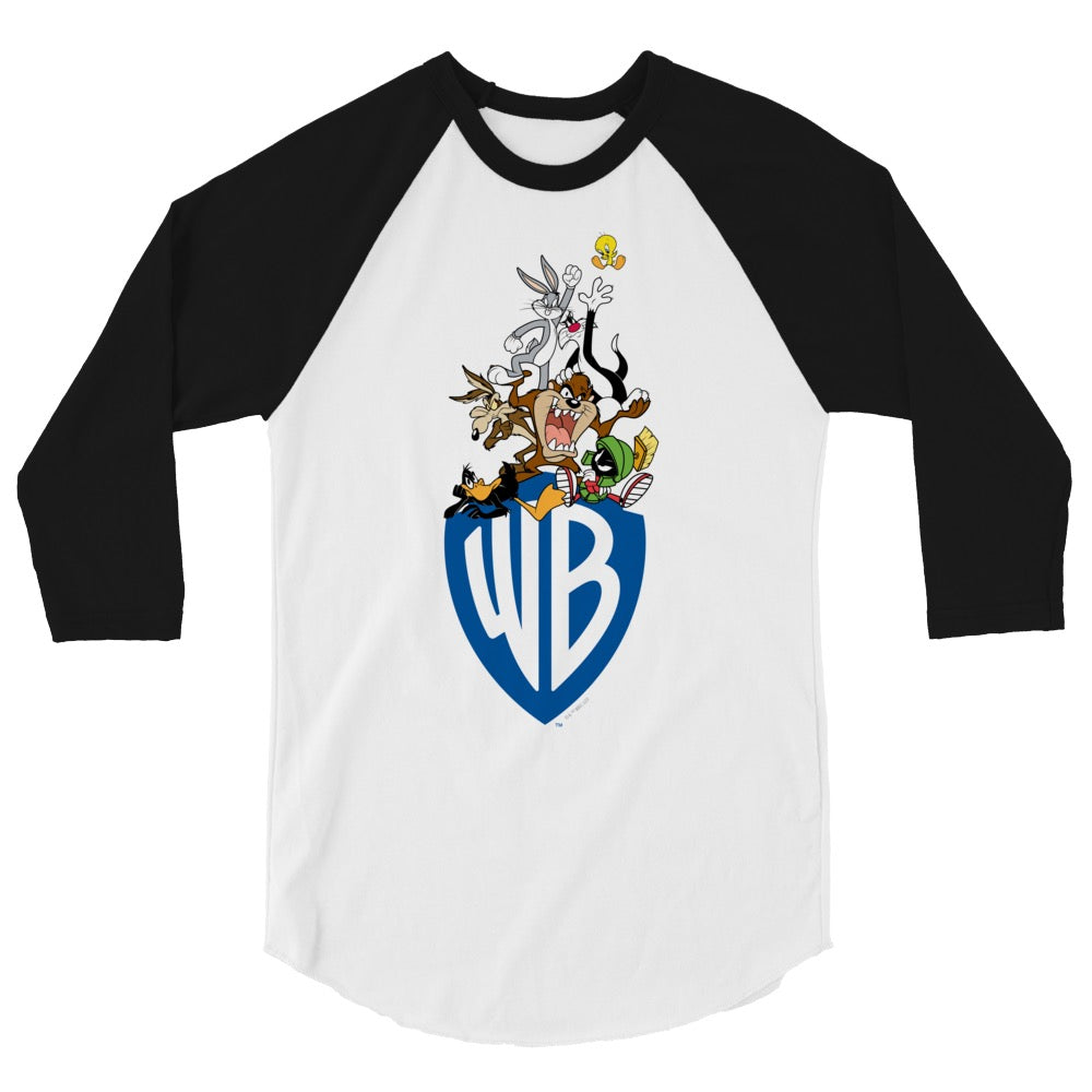 WB100 Warner Bros Shield Looney Tunes Adult Raglan T-shirt