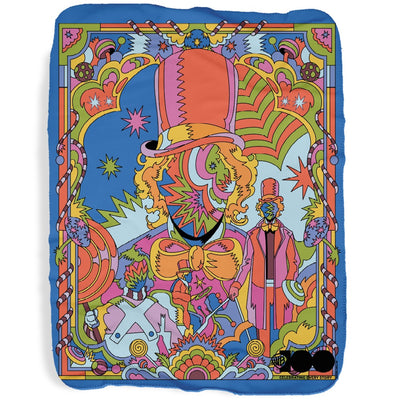 WB 100 Artist Series Raul Urias Willy Wonka and The Chocolate Factory Sherpa Blanket