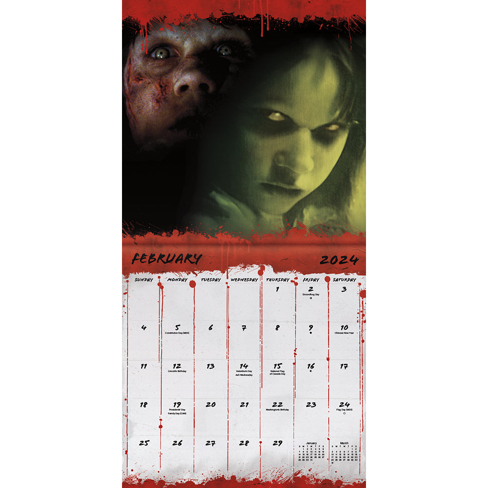 Horror 16-Month 2024 Wall Calendar