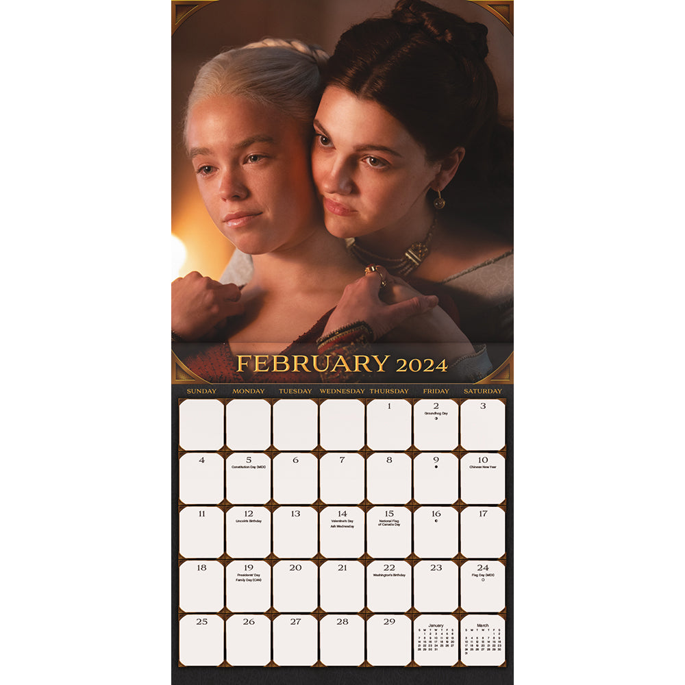 House of the Dragon 16-Month 2024 Wall Calendar