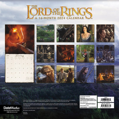 The Lord of the Rings 16-Month 2024 Wall Calendar