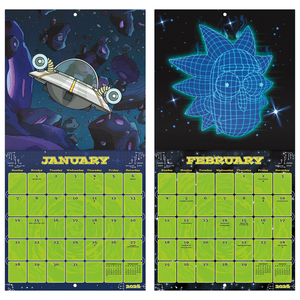 Rick and Morty 16-Month 2024 Wall Calendar