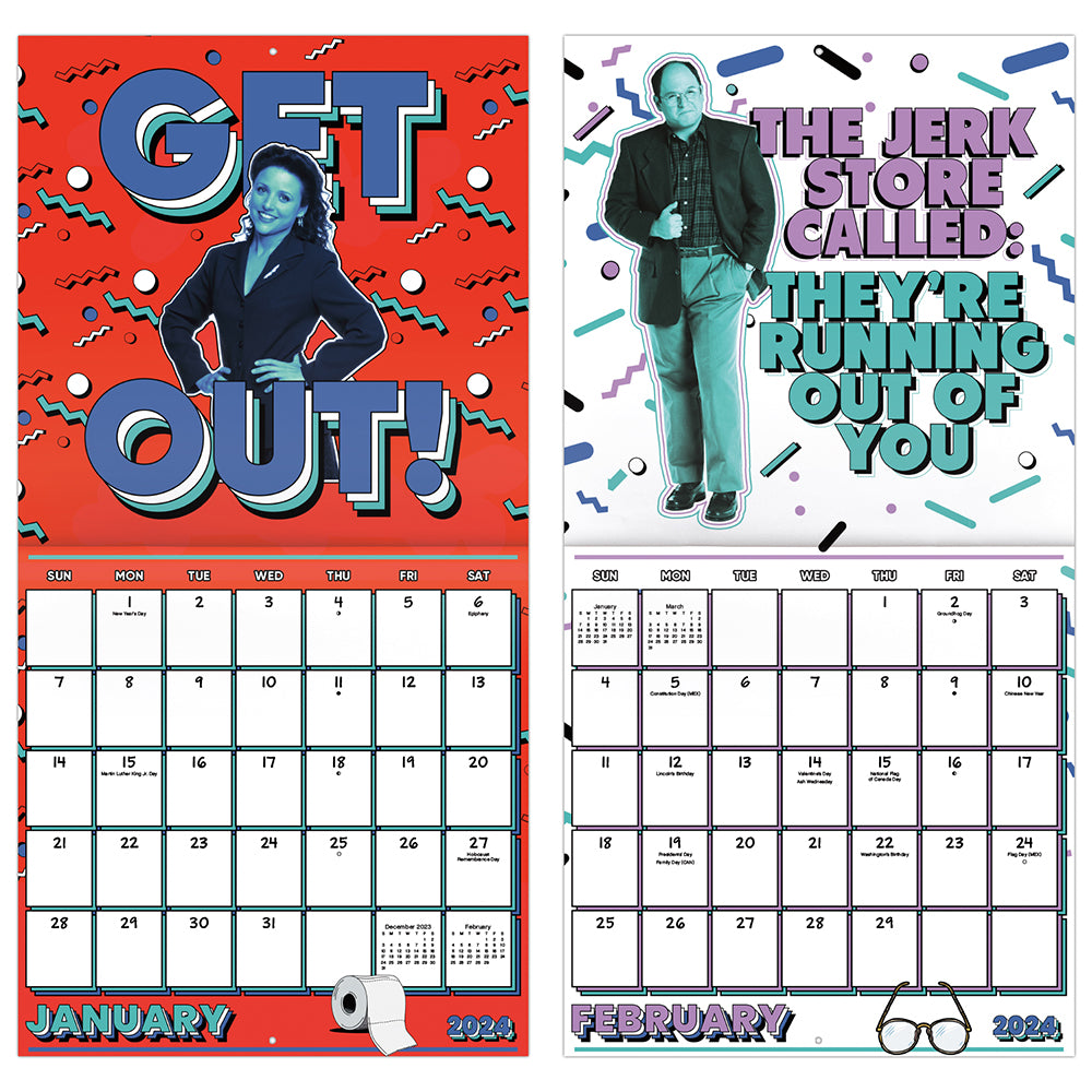 WB 100 Seinfeld 16Month 2025 Wall Calendar Warner Bros. Shop