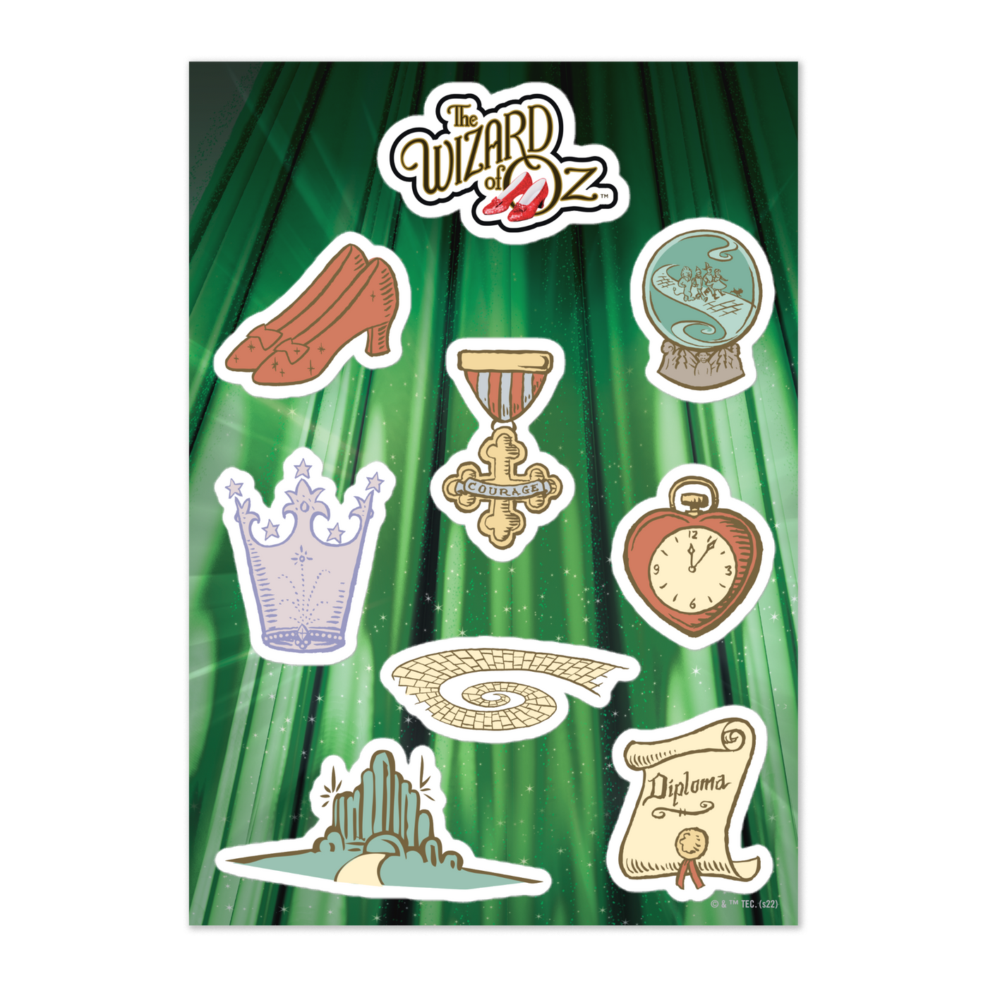 The Wizard of Oz Icons Kiss Cut Sticker Sheet