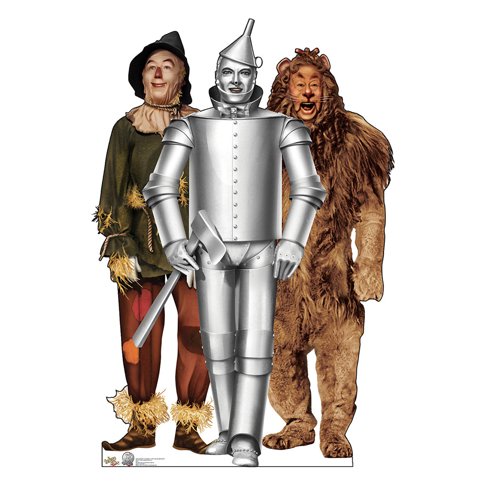 The Wizard of Oz Tin Man, Cowardly Lion, and Scarecrow Cardboard Cutout Standee