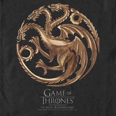 Game of Thrones Targaryen Sigil Metal Short Sleeve T-Shirt