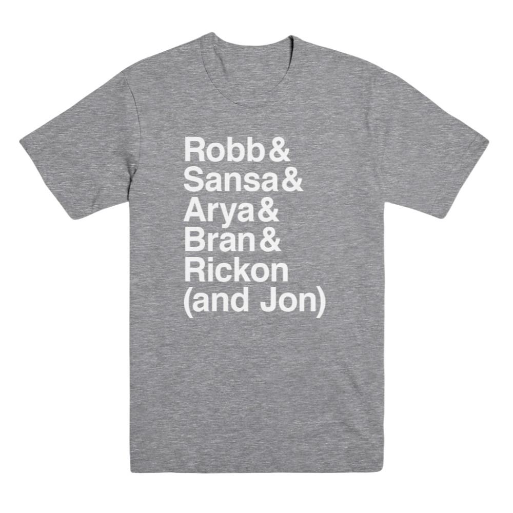 House Stark Names T-Shirt from Game of Thrones